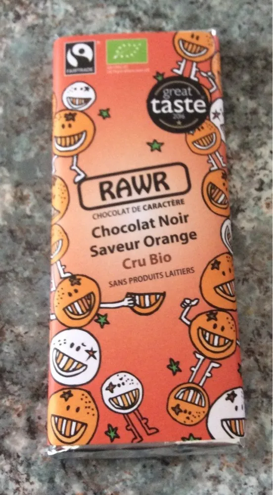 Chocolat noir saveur orange cru bio vegan