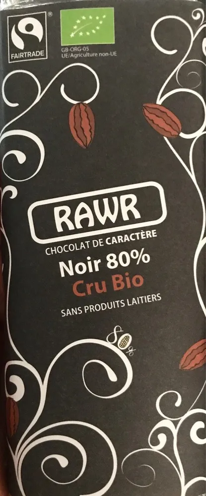 Chocolat de caractère noir 80% cru bio