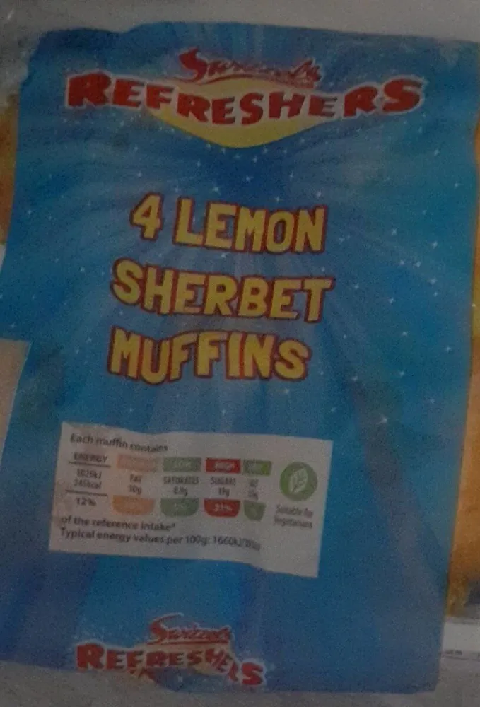 4 lemon sherbet muffins