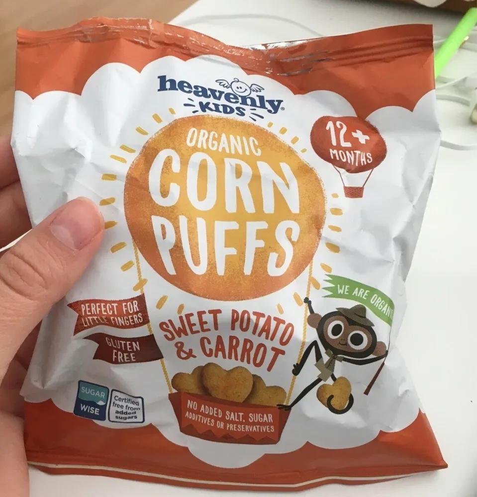 Organic corn puffs