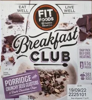 Porridge with crunchy seed clusters + dark chocolate chips
