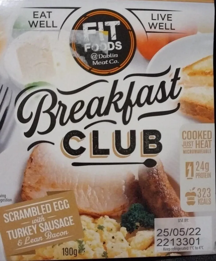 Breakfast scrambled egg turkey sausage bacon