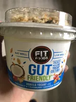 Vanilla yogurt with coconut cranberry granola