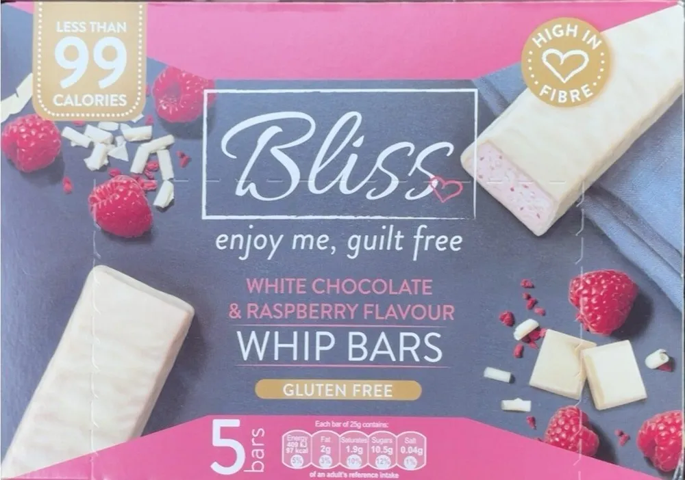 Whie chocolate and rasberry whip bars