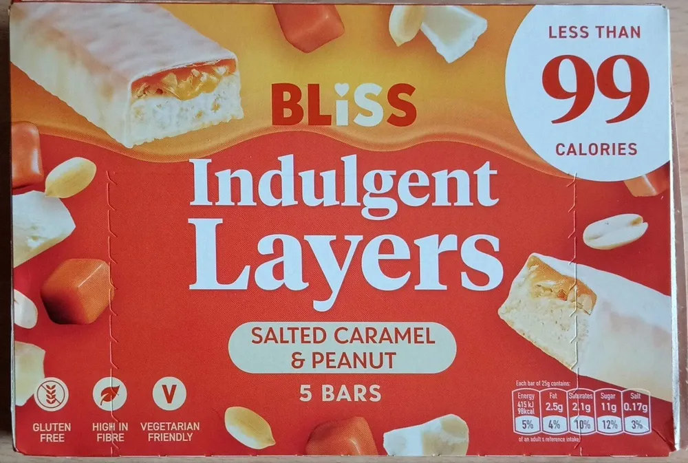 indulgent layers salted caramel and peanut bars