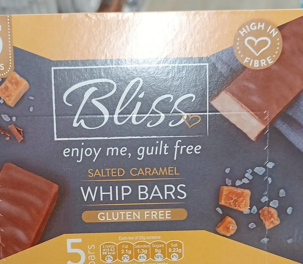 Salted caramel whip bars