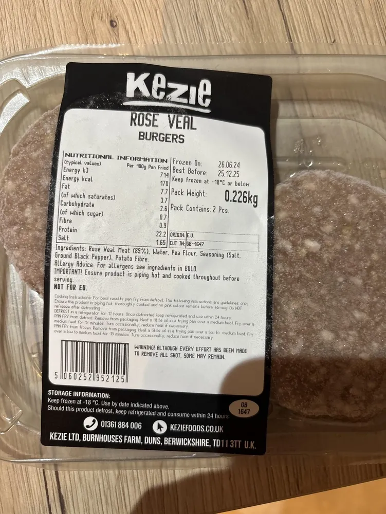 Rose Veal Burgers