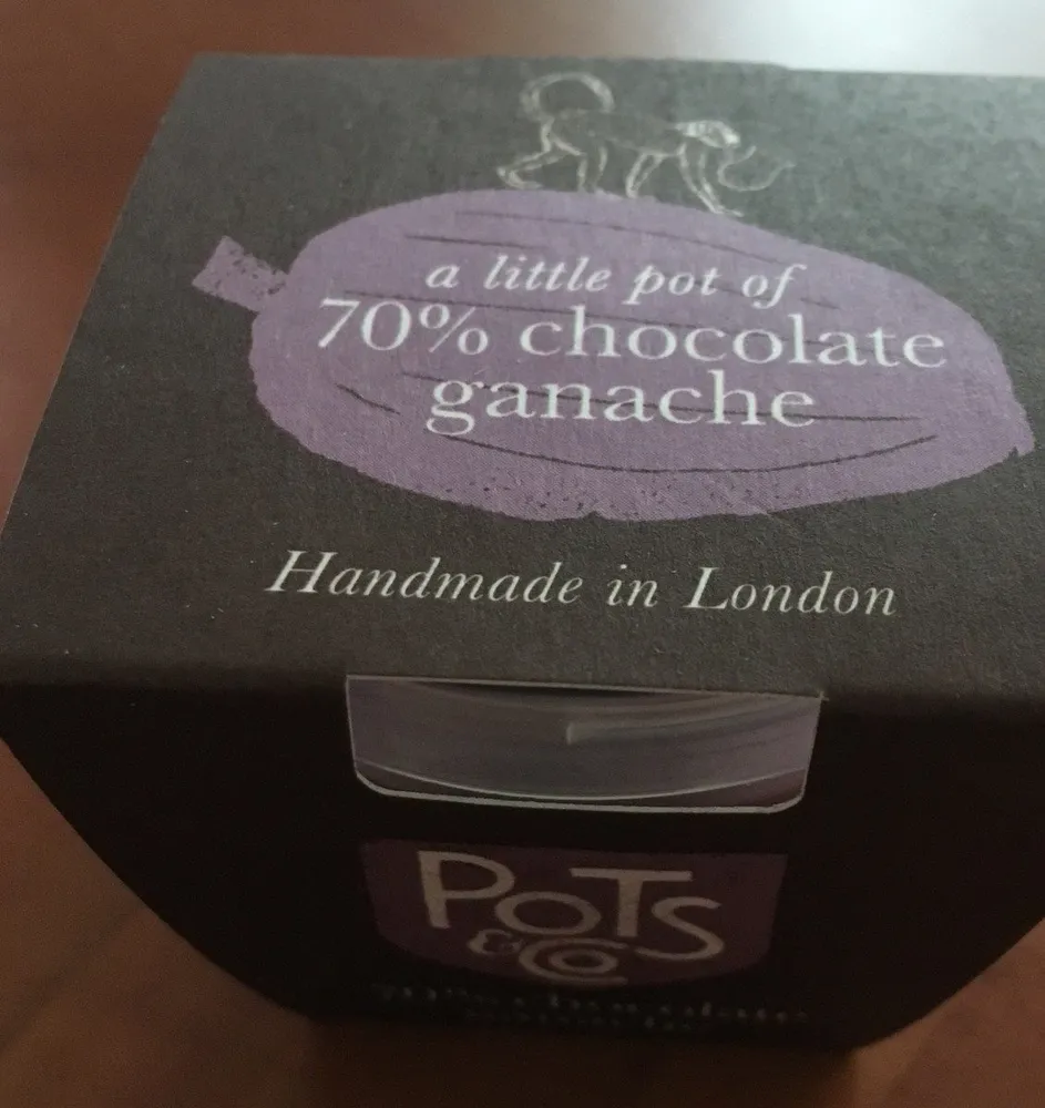 pot of 70 % chocolate ganache