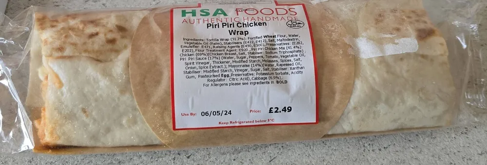 Peri Peri Chicken Wrap