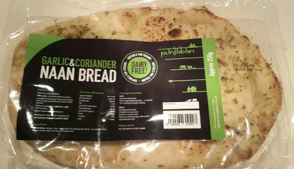 Naan Bread Garlic and Coriander