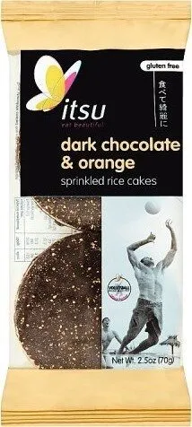 Dark Chocolate & Orange Sprinkled Rice Cakes