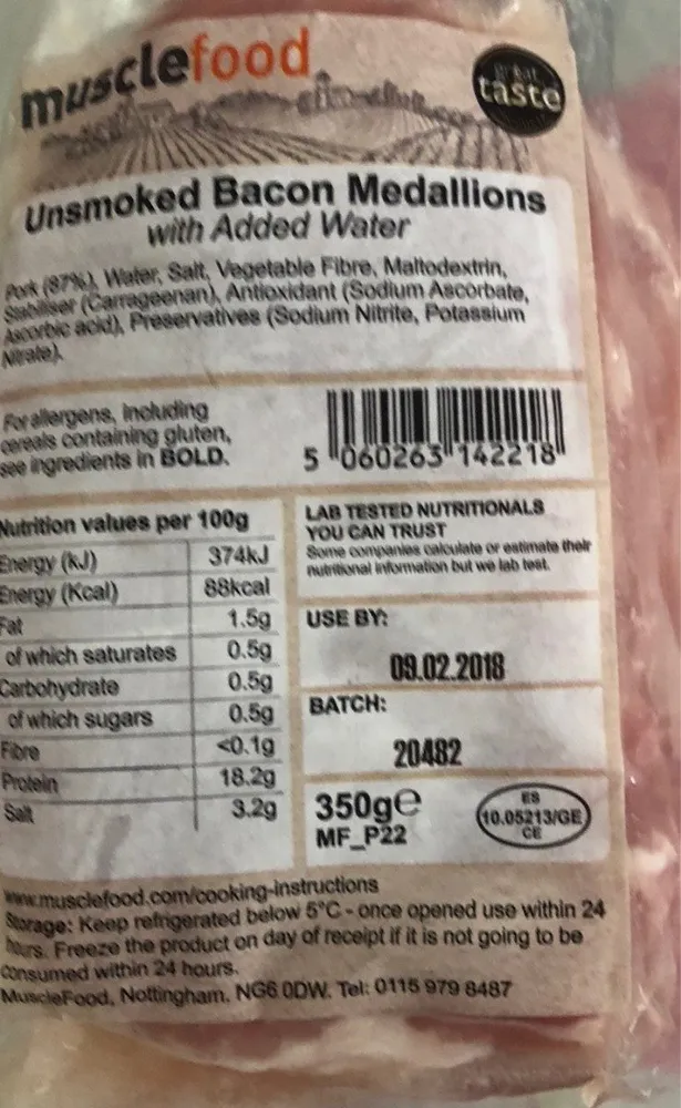 Unsmoked Bacon Medaillons