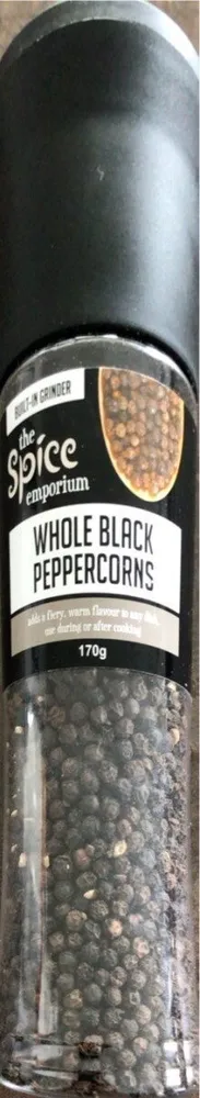 Whole black peppercorn grinder
