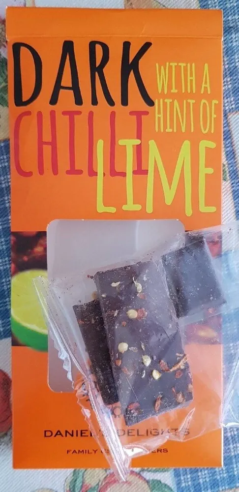 Dark chocolate with a hint of chilli and lime