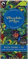 Love Organic Fairtrade - Rich Dark 71% Dark Chocolate Peru & Dominican Rep. -