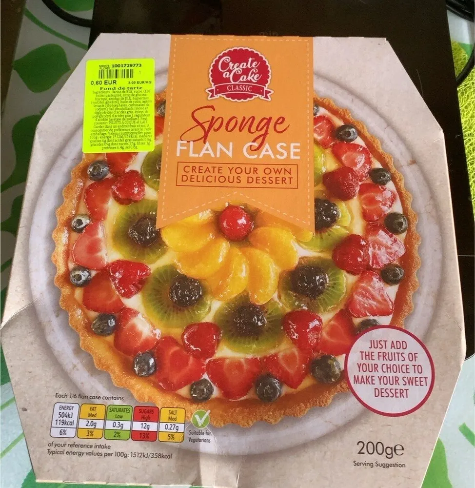 Sponge flan case