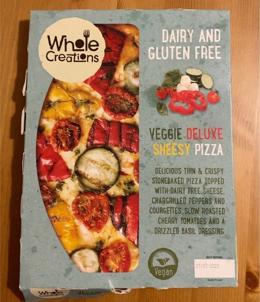 Veggie Deluxe Sheesy Pizza Dairy and Gluten Free