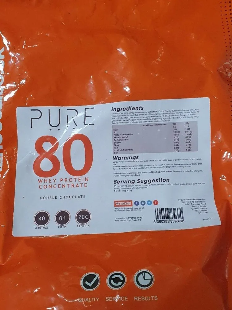 Pure 80 whey protein double chocolate
