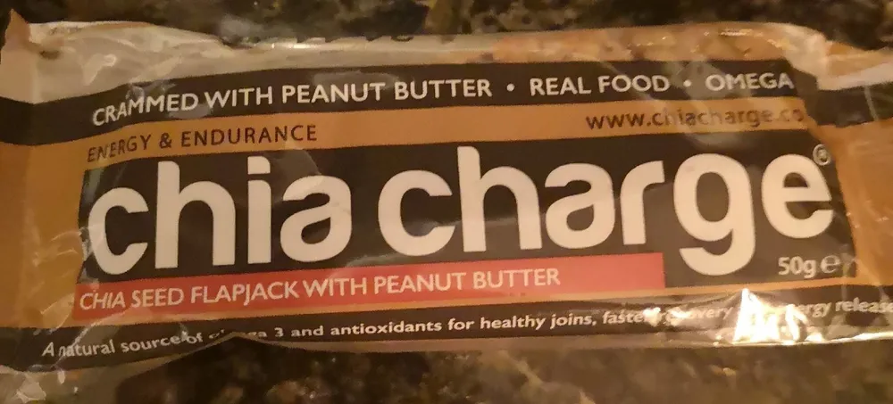 Chia seed flapjack with peanut butter
