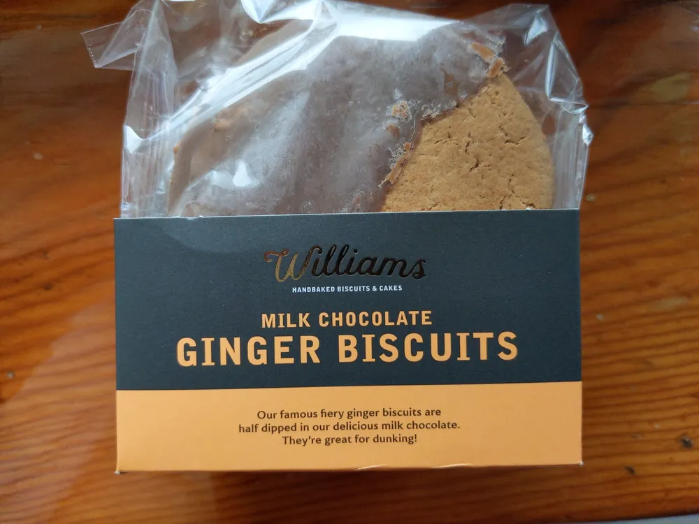 milk chocolate ginger biscuits
