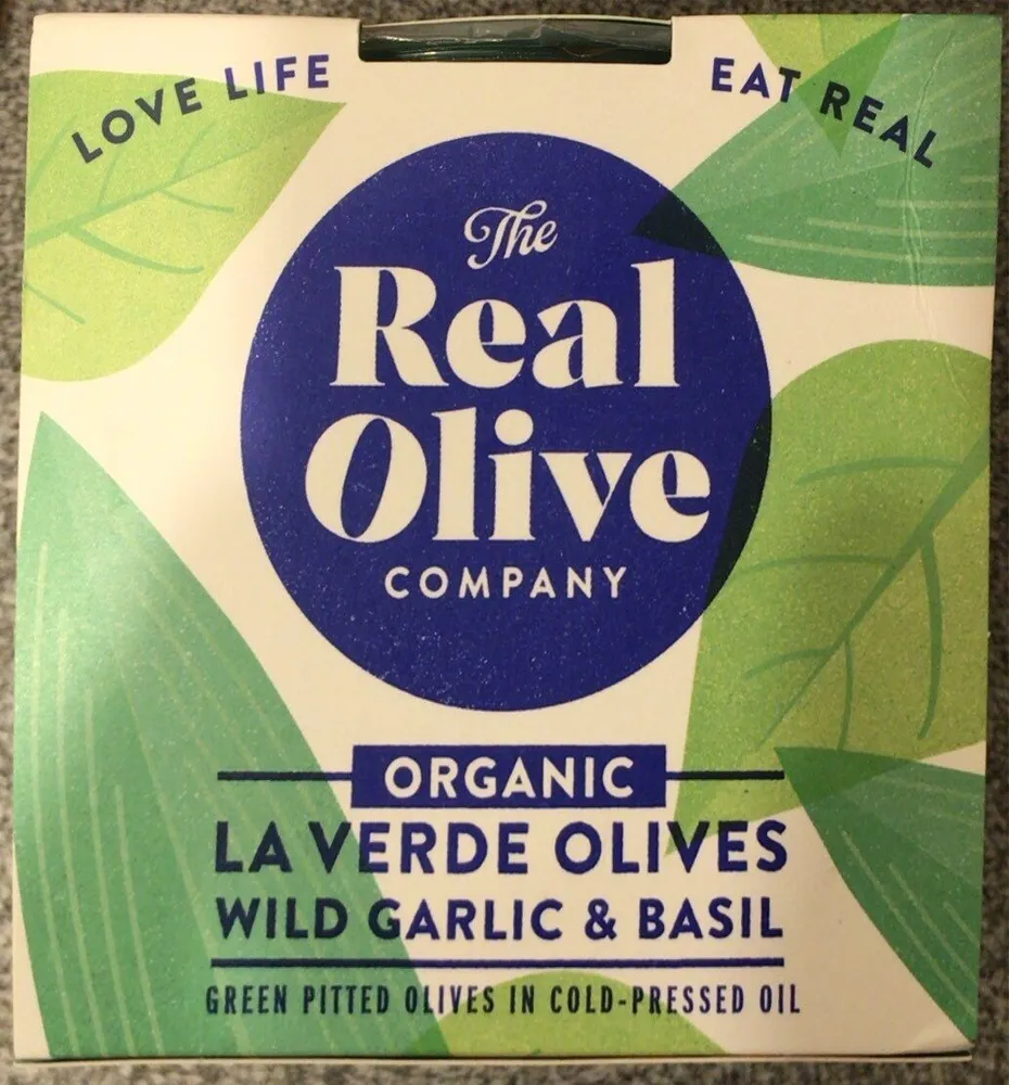 Organic La Verde olives with garlic & basil