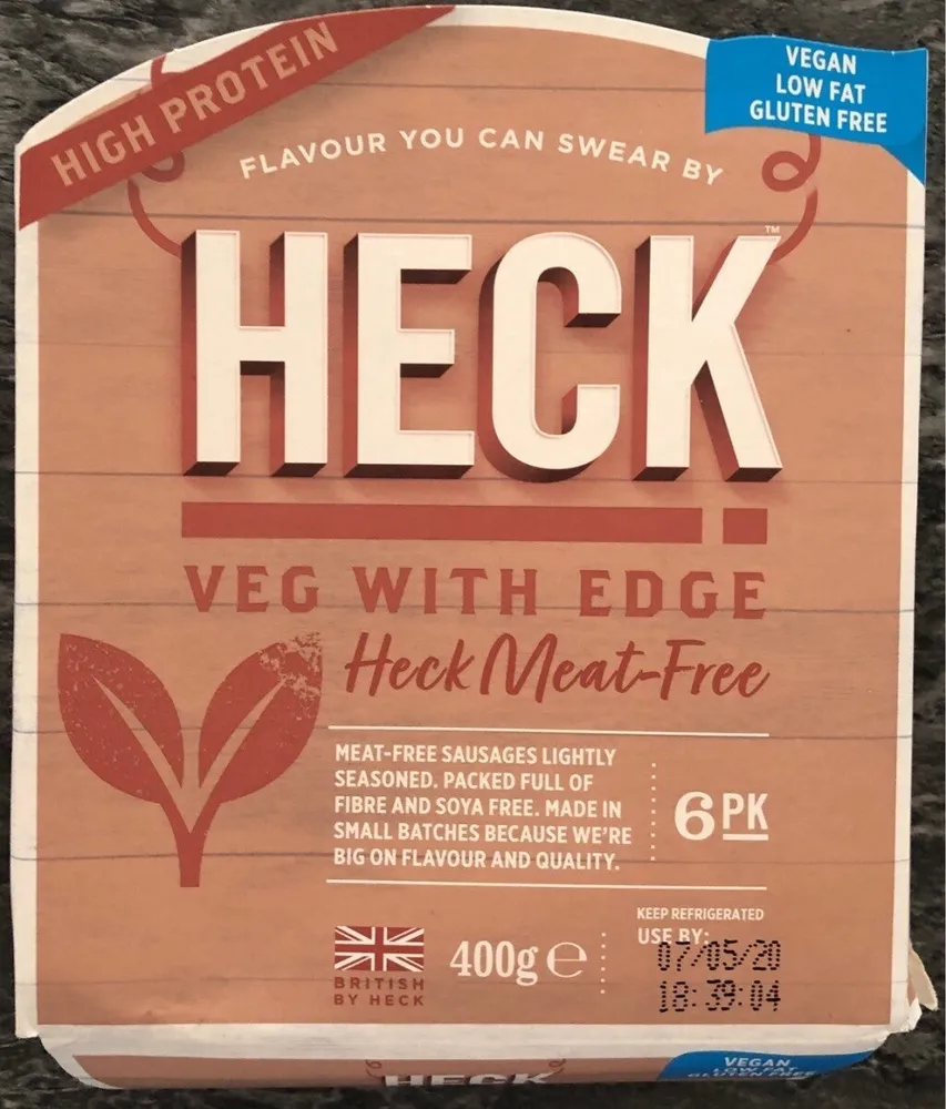 Meat free sausages lightly seasonned