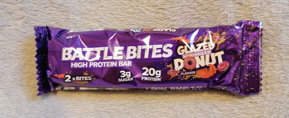 Battle Bites Glazed Sprinkle Doughnut Protein Bar