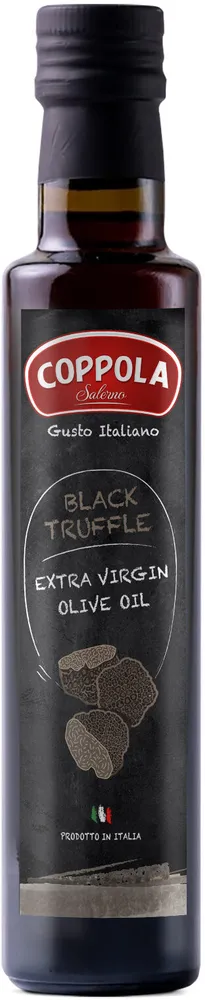 Extra virgin olive oil with black truffle