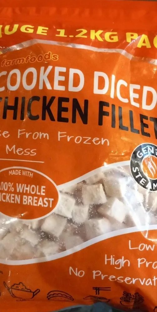 Cooked diced chicken fillet