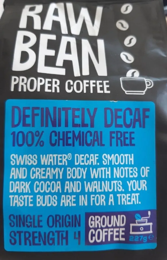 Raw bean proper coffee