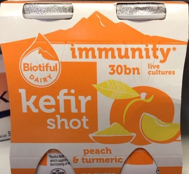 peach & turmeric kefir shot