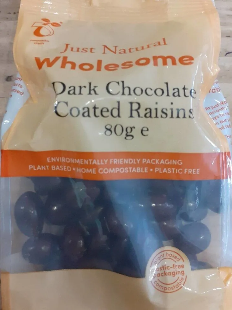 dark chocolate coated raisins