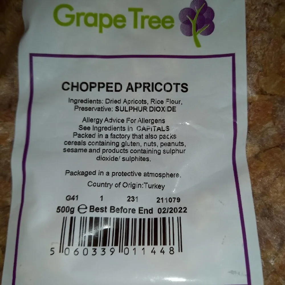 Chopped apricots