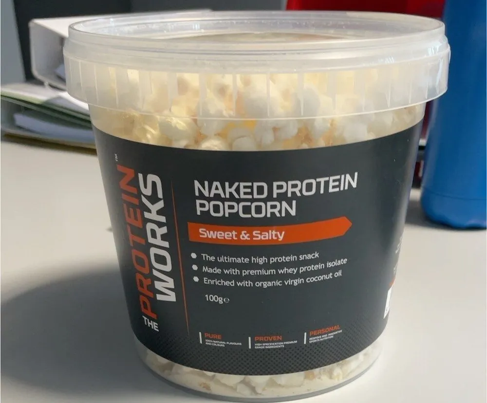 Naked protein popcorn