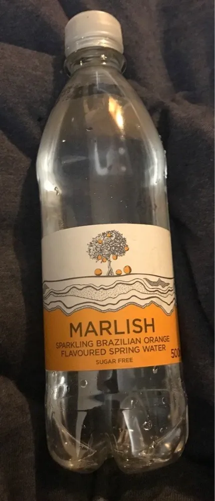 Sparkling brazilian orange flavoured spring water
