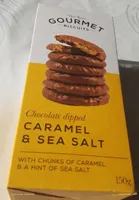 Milk chocolate coated caramel & sea salt biscuits