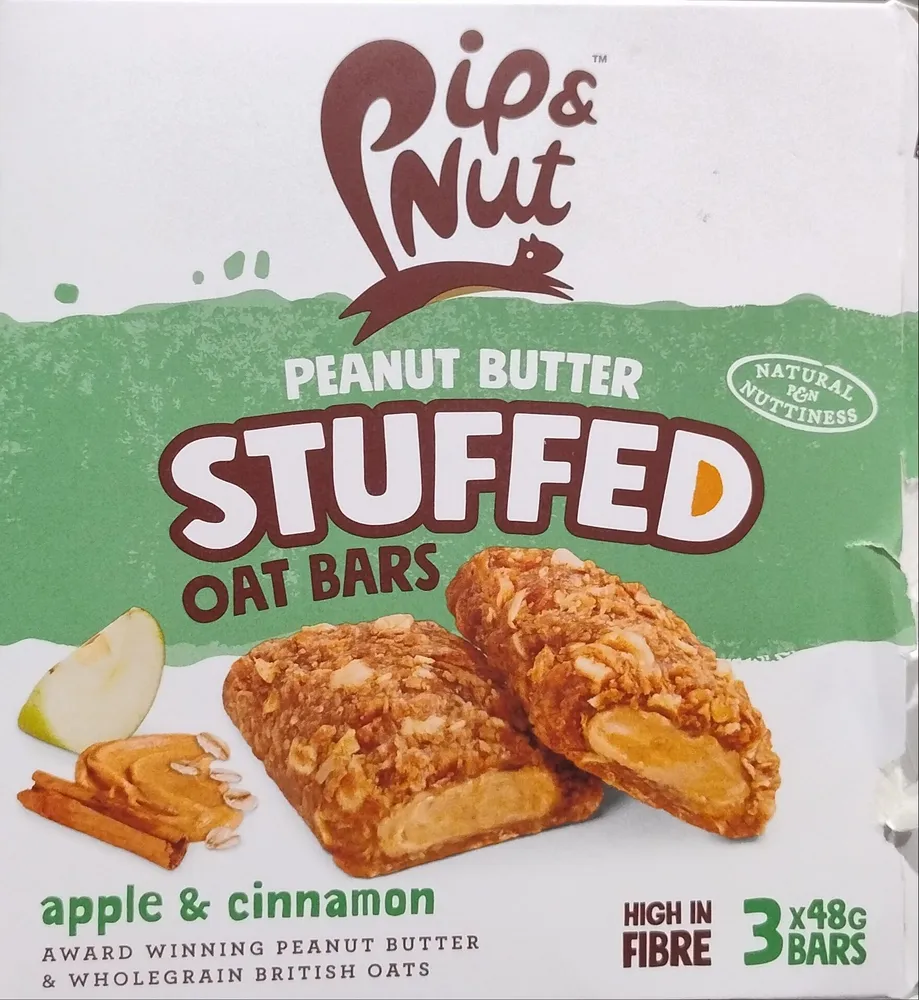 Apple & Cinnamon Peanut Butter Stuffed Oat Bars