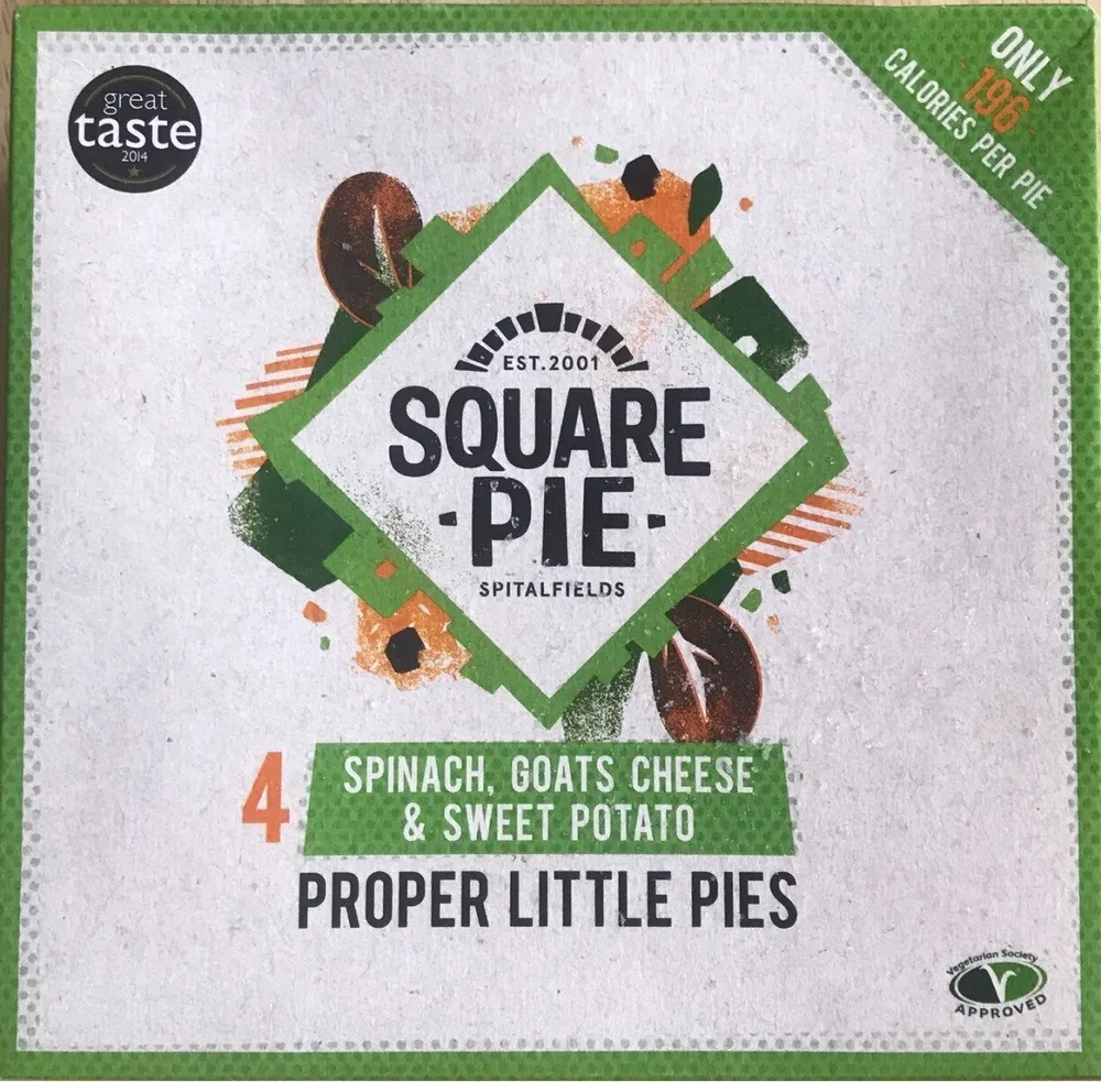 Spinach, goats cheese and sweet potato pies