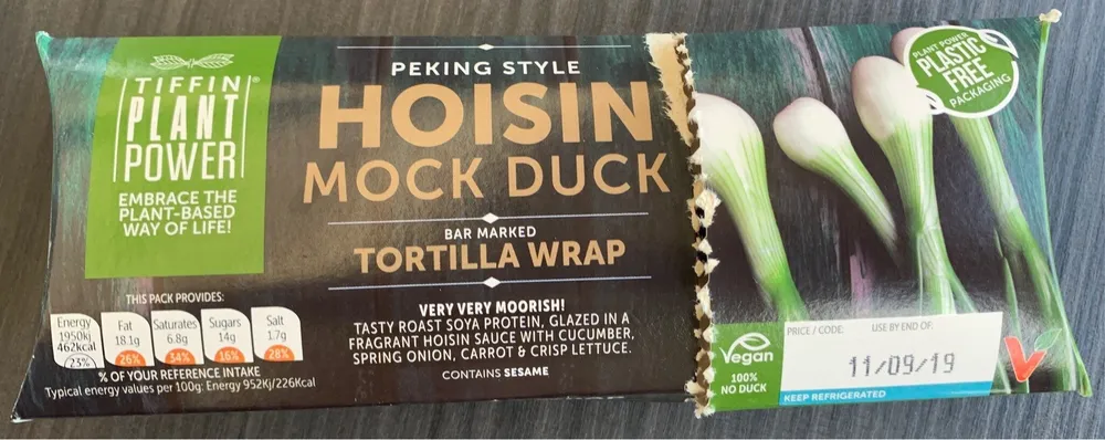 Peking Style Hoisin Mock Duck Bar Marked Tortilla Wrap