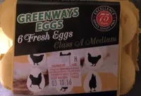 6 fresh eggs class A medium