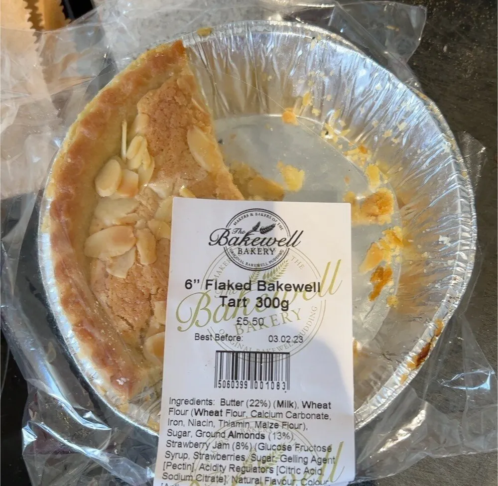 Flaked bakewell tart