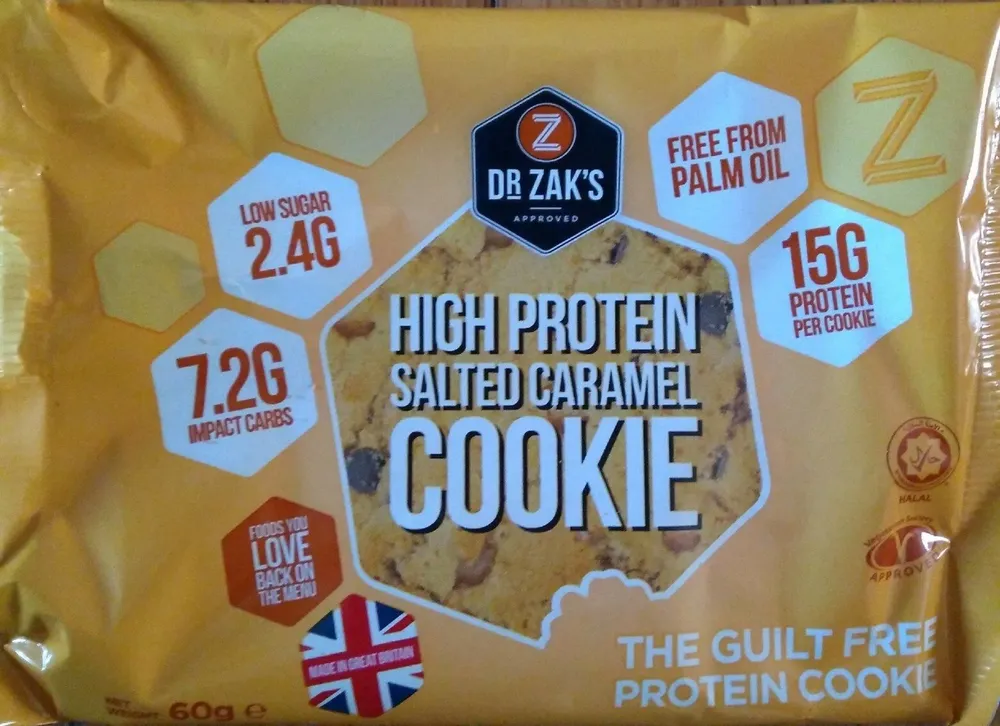 High protein salted caramel cookie