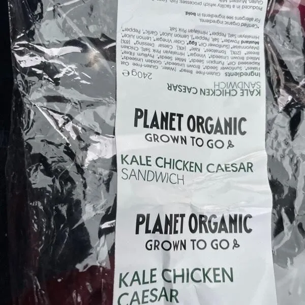 Kale chicken Caesar  sandwich