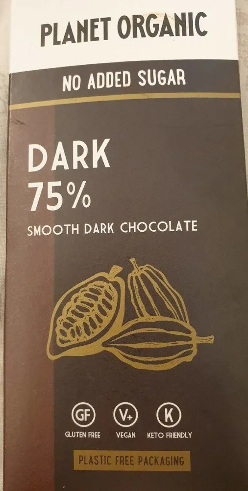 Dark 75% Smooth dark Chocolate
