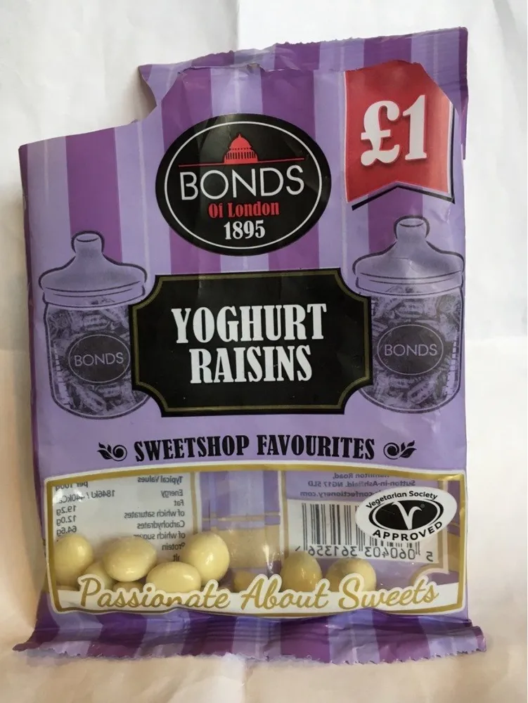 Yoghurt raisins