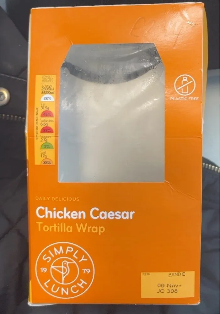 Daily Delicious Chicken Caeser Tortilla Wrap