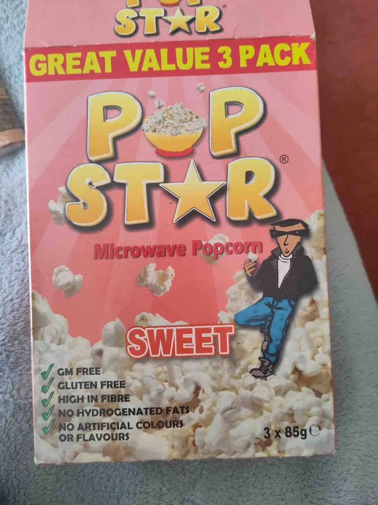 Microwave popcorn, sweet