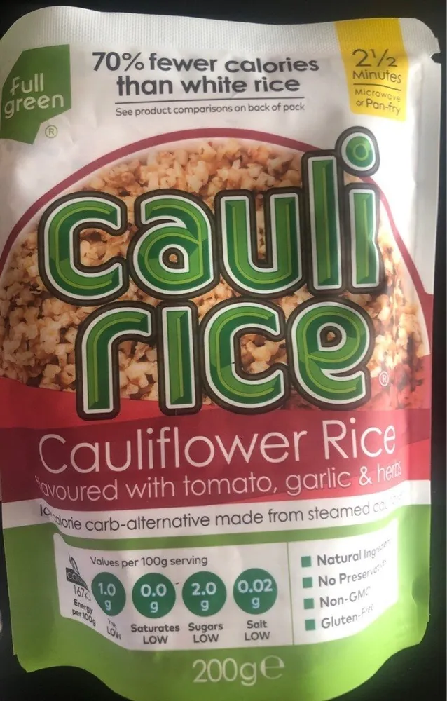 Riced Cauliflower With Tomato Garlic & Herbs