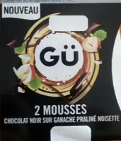 Mousse chocolat noir sur ganache praliné