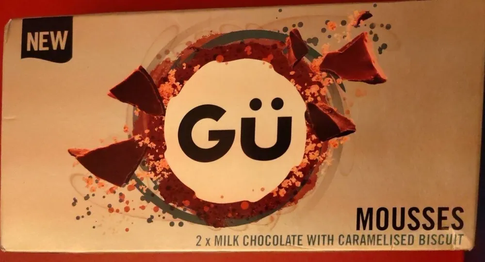 GÜ Milk chocolate mousse with caramelised biscuits